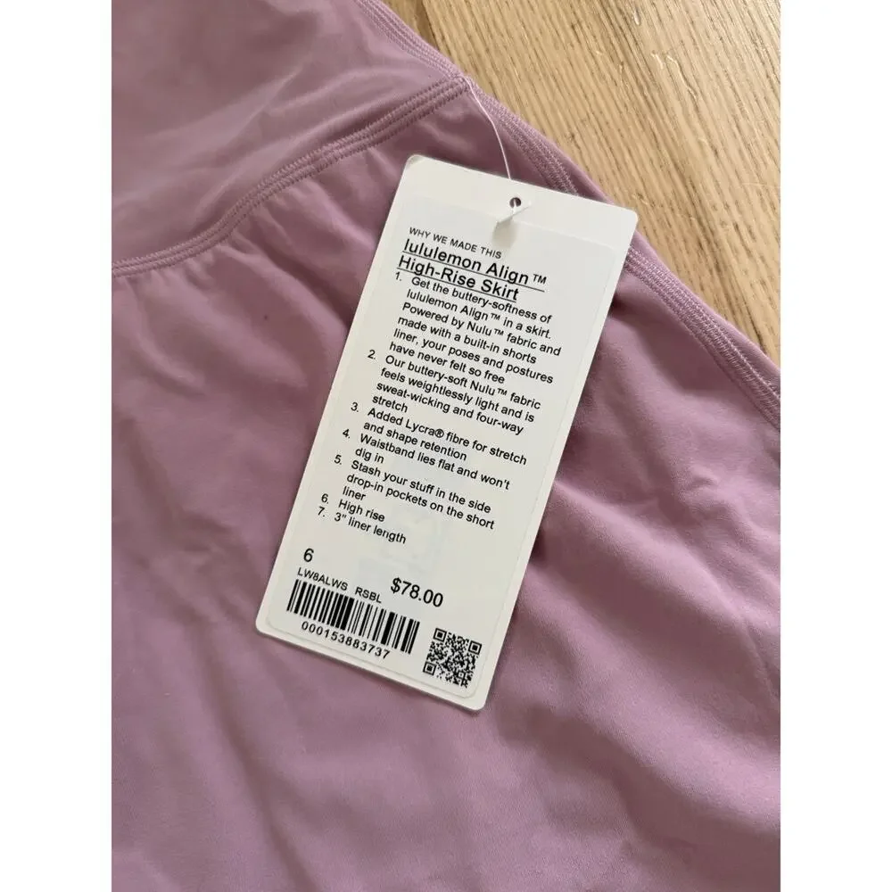 NWT Lululemon Align High-Rise Skirt Rose Blush Size 6 - Picture 8 of 9